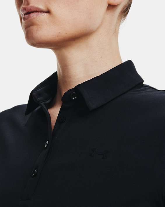 Women's UA Zinger Short Sleeve Polo, Black, pdpMainDesktop image number 3